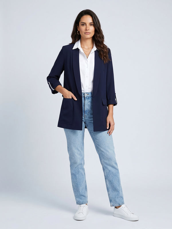 Şal Yaka Kuşaklı Truvakar Kol Blazer Ceket