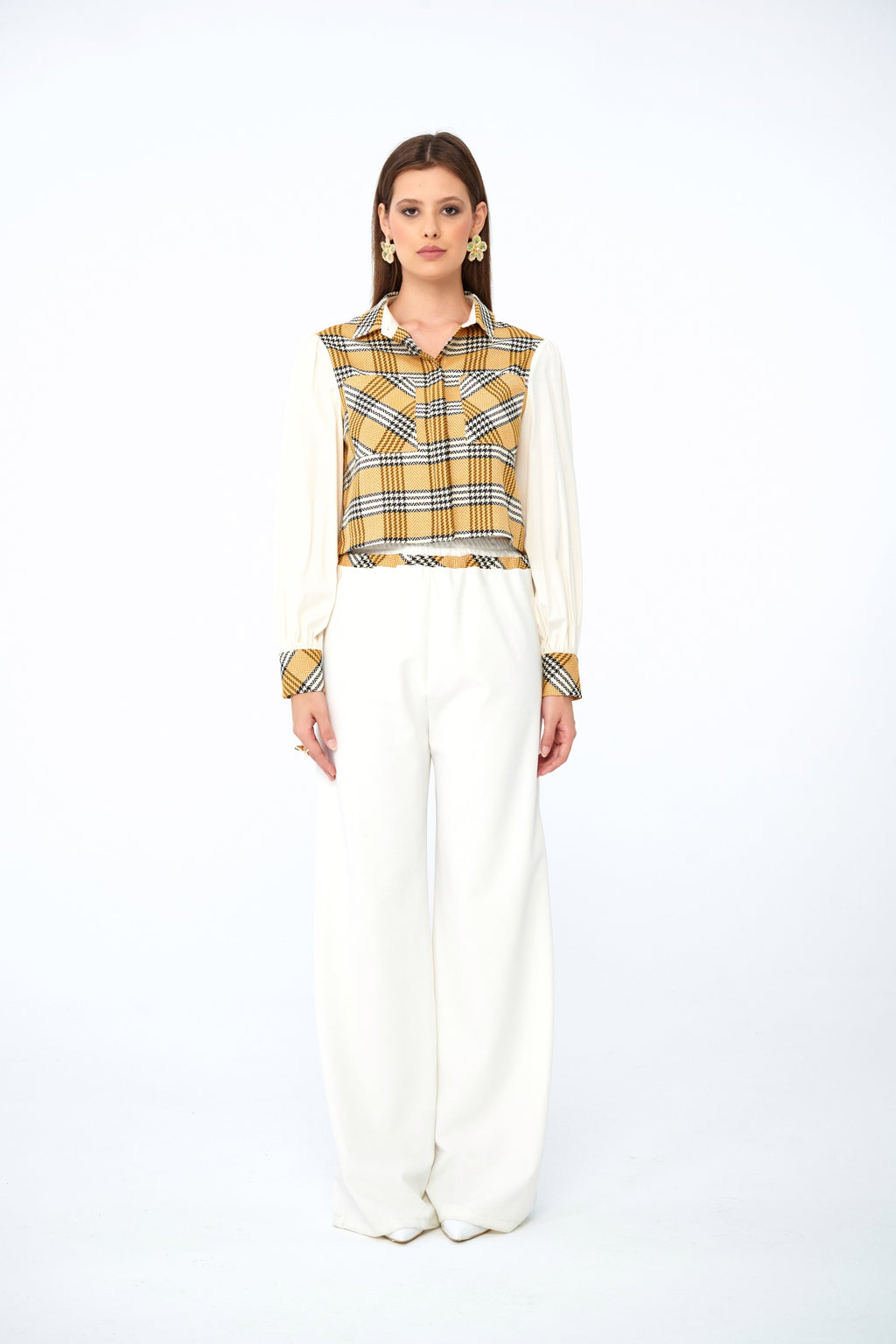 Hardal Ekose - Farren Ekose Crop Gömlek - FRN9107 - Lookbook