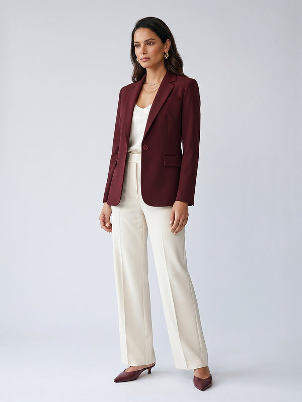 Klasik Reverli Tek Düğme Blazer Ceket